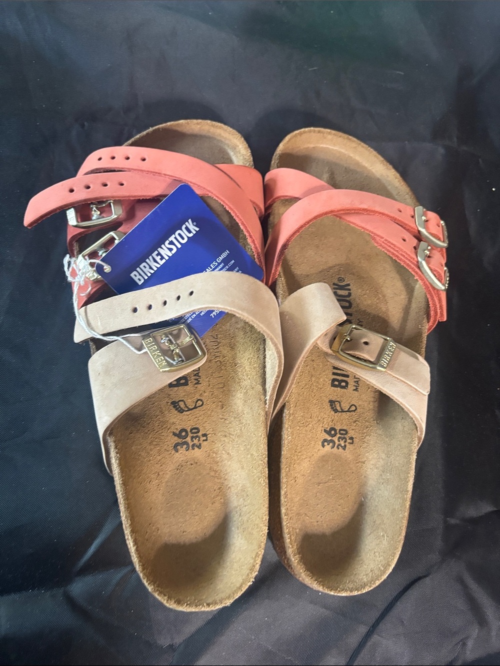 Birkenstock Two-Tone Pink & Blush Crisscross Buckle Sandals